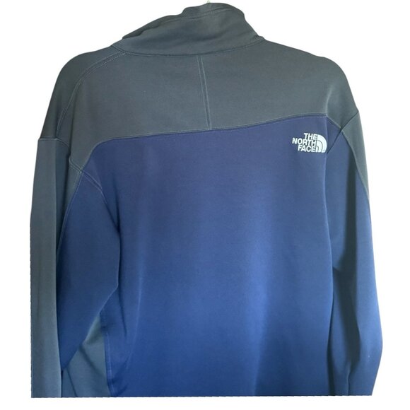 North Face Jacket Mens Full Zip Fleece TKA Stretch Lightweight Black Navy Large - Picture 8 of 13